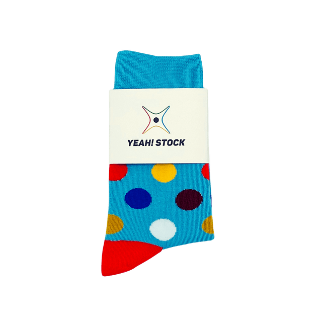 Blue with Colored Polka Dots - YEAH! STOCK®  