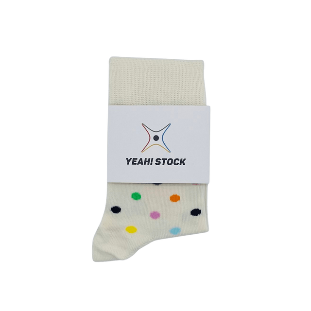 White with Colored Polka Dots - YEAH! STOCK®  